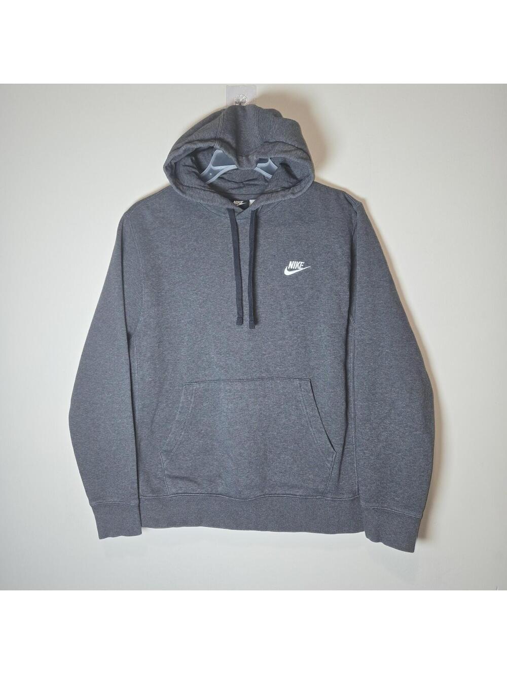 Nike Sportswear Dark Gray Hoodie Sweatshirt Men’s M Pullover Club Fleece